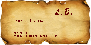 Loosz Barna névjegykártya